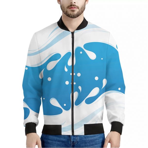 Milk Print Bomber Jacket