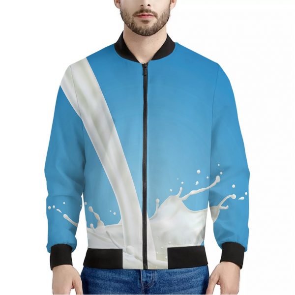 Milk Splash Print Bomber Jacket