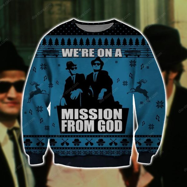 Mission From God 3D Print Ugly Christmas Sweatshirt