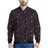 Moon Phase And Stars Pattern Print Bomber Jacket