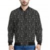Motorcycle Words Pattern Print Bomber Jacket