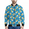 Mug Of Beer Pattern Print Bomber Jacket