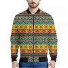 Native Indian Inspired Pattern Print Bomber Jacket