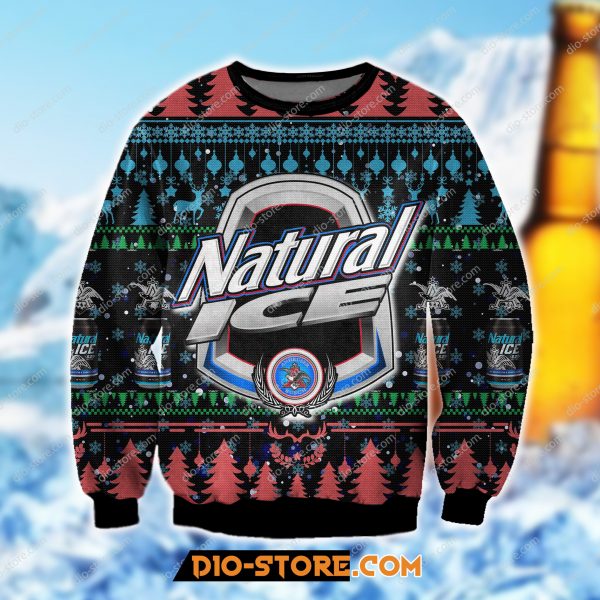 Natural Ice Beer Knitting Pattern 3D Print Ugly Sweatshirt