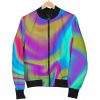 Neon Psychedelic Trippy Print Bomber Jacket