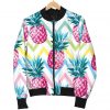 Neon Zig Zag Pineapple Pattern Print Bomber Jacket