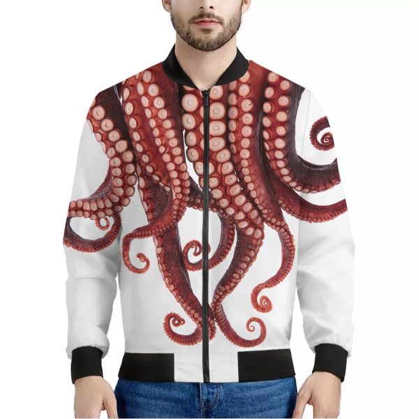 Octopus Tentacles Print Bomber Jacket