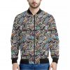 Old Cassette Tape Print Bomber Jacket