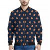 Orange Fox Pattern Print Bomber Jacket