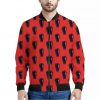 Orange Halloween Coffin Pattern Print Bomber Jacket