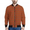 Orange Halloween Pattern Print Bomber Jacket