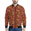 Orange Monarch Butterfly Print Bomber Jacket