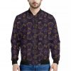 Ornament Tiki Mask Pattern Print Bomber Jacket