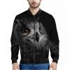 Owl Portrait Print Bomber Jacket
