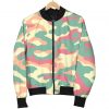 Pastel Camouflage Print Bomber Jacket