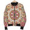 Pastel Ethnic Mandala Print Bomber Jacket