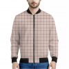 Pastel Pink And Black Tattersall Print Bomber Jacket