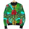 Pineapple Hibiscus Hawaii Pattern Print Bomber Jacket