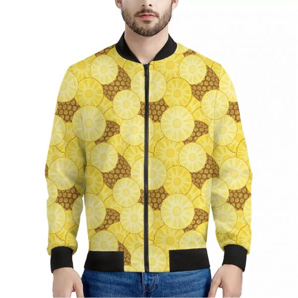Pineapple Slices Pattern Print Bomber Jacket