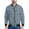 Pink Cherry Blossom Pattern Print Bomber Jacket