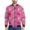Pink Girly Unicorn Print Bomber Jacket