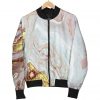 Pink Gold Liquid Marble Print Bomber Jacket