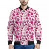 Pink Hand Breast Cancer Pattern Print Bomber Jacket