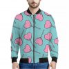 Pink Heart Lollipop Pattern Print Bomber Jacket