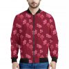Pink Japanese Lantern Pattern Print Bomber Jacket