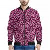 Pink Leopard Print Bomber Jacket