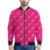 Pink Sweet Lollipop Pattern Print Bomber Jacket