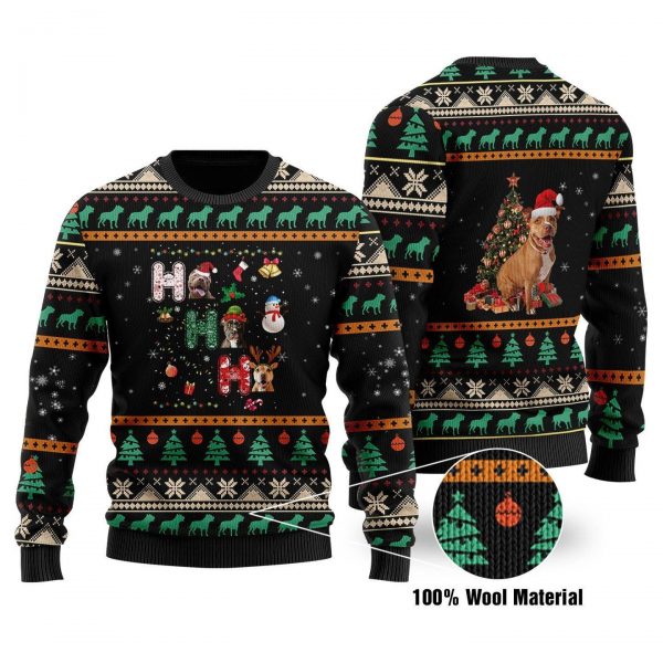 Pitbull Christmas 3D Printed Sweatshirt