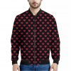 Pixel Heart Pattern Print Bomber Jacket