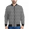Pixel Zigzag Pattern Print Bomber Jacket