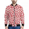 Polar Bear And Snowflake Pattern Print Bomber Jacket