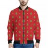 Polka Dot Christmas Tree Pattern Print Bomber Jacket