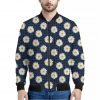Polka Dot Daisy Floral Pattern Print Bomber Jacket