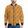 Polka Dot Dragonfly Pattern Print Bomber Jacket
