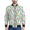 Polygon Tulip Pattern Print Bomber Jacket