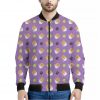 Pomeranian In Tea Cup Pattern Print Bomber Jacket