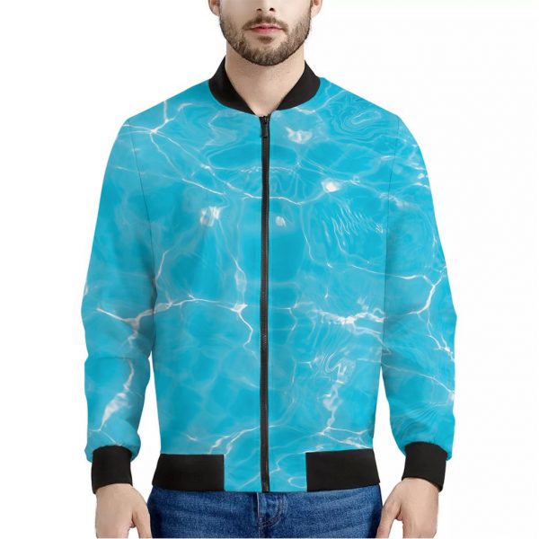 Pool Water Surface Print Bomber Jacket