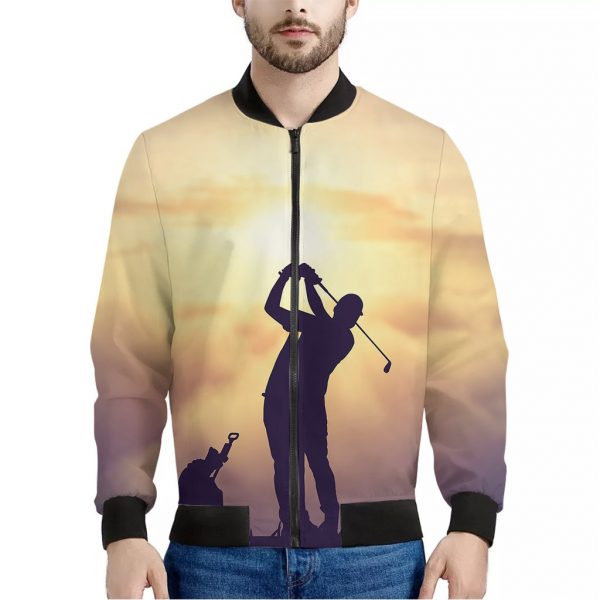 Pro Golf Swing Print Bomber Jacket