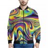 Psychedelic Gradient Print Bomber Jacket