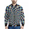 Psychedelic Illusory Motion Print Bomber Jacket