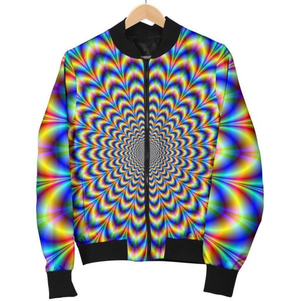Psychedelic Wave Optical Illusion Bomber Jacket