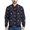 Purple And Blue Dream Catcher Print Bomber Jacket