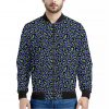 Purple And Green Leopard Pattern Print Bomber Jacket