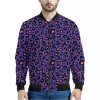 Purple And Pink Leopard Print Bomber Jacket