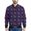 Purple And Teal Dream Catcher Print Bomber Jacket