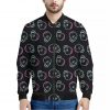 Purple And Teal Skull Pattern Print Bomber Jacket